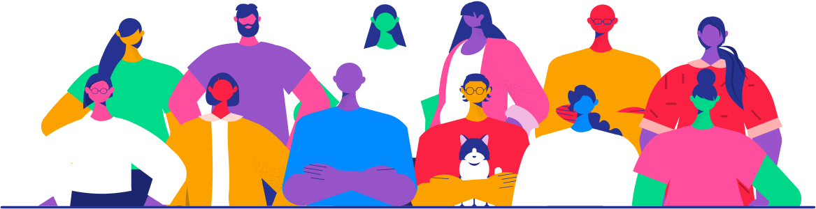 Drawing of several people