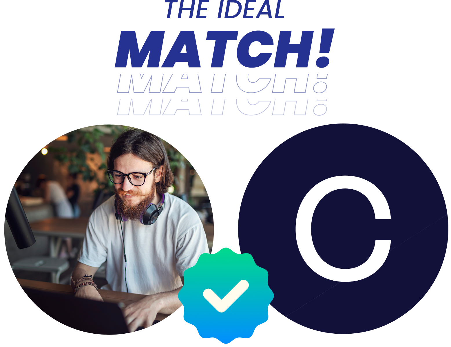 Person using a laptop matching with Companio 