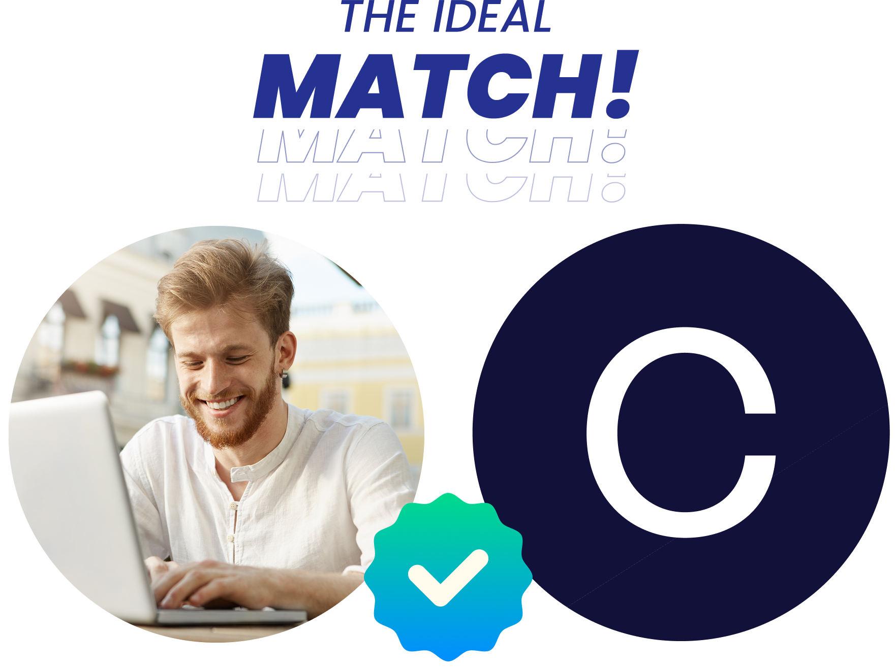 Person using a laptop matching with Companio 