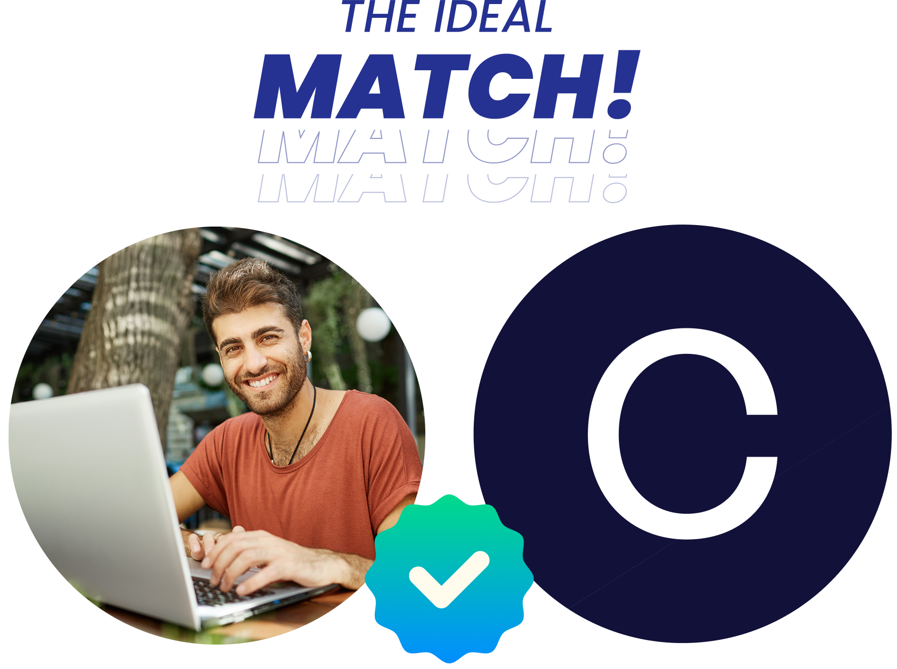 Person using a laptop matching with Companio 